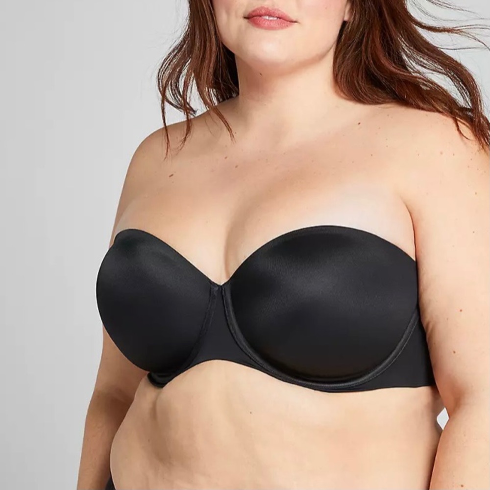 CACIQUE Lane Bryant Black Strapless Bra 38G
